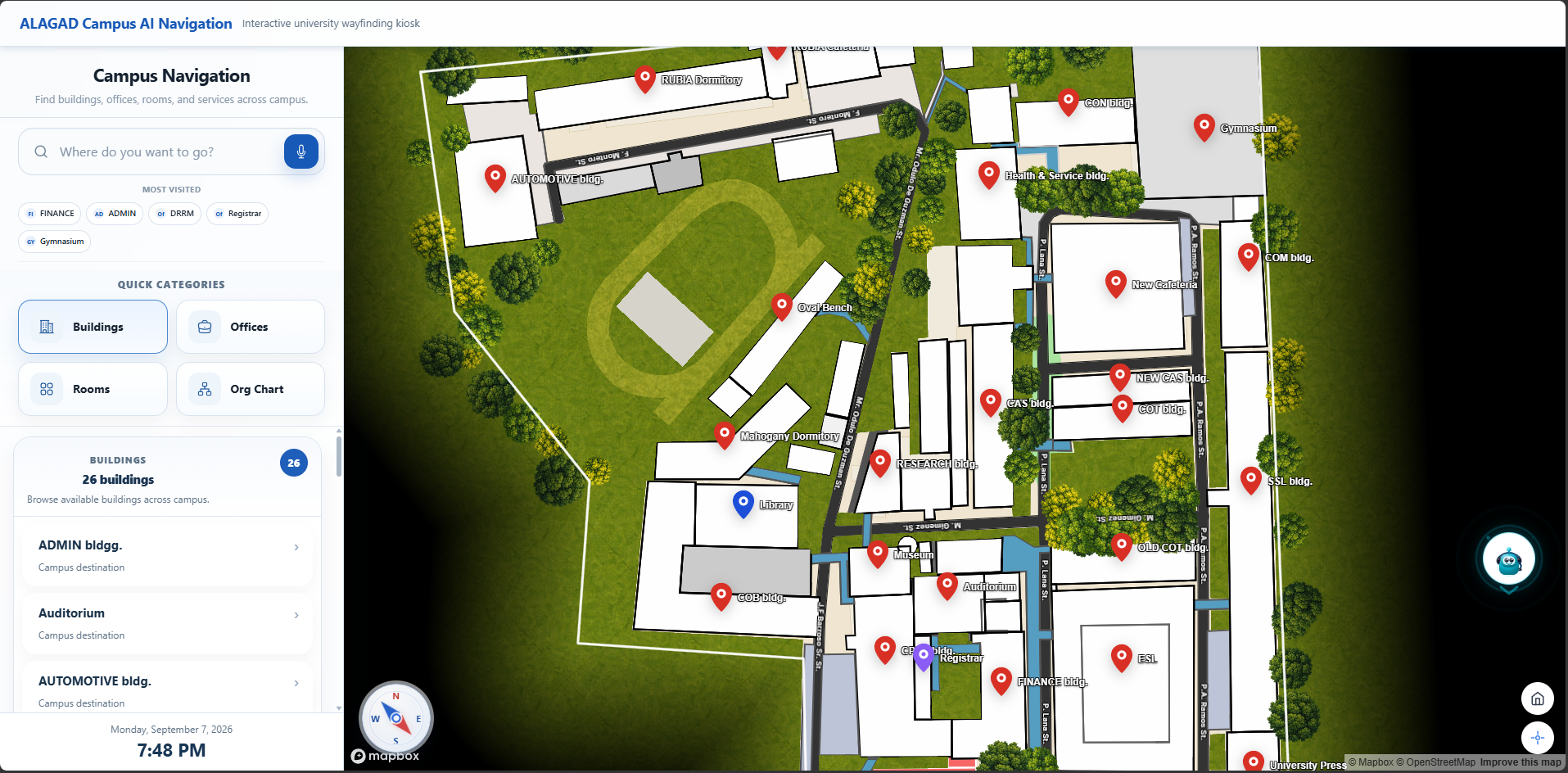 ALAGAD campus navigation and assistant additional preview